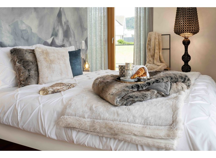 Couverture fausse fourrure 'Polarwolf' 140 x 200 cm