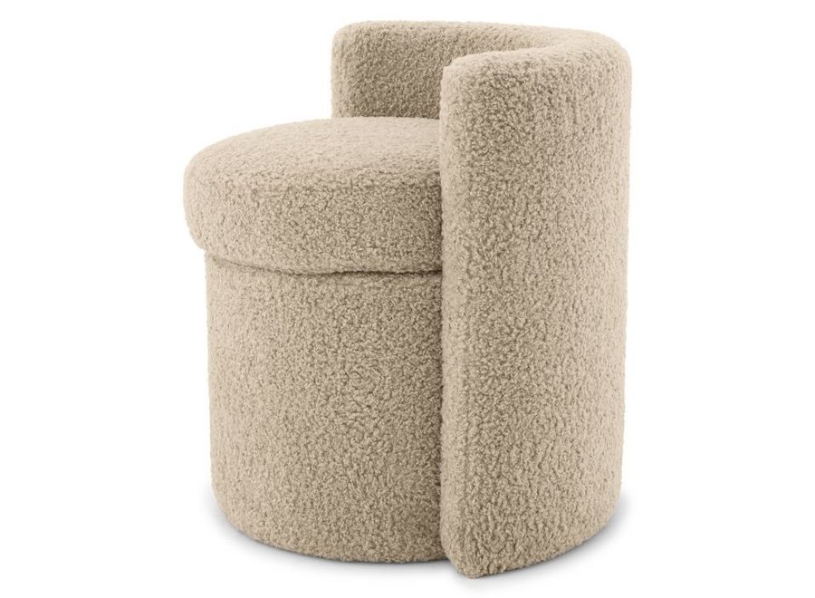 EICHHOLTZ Polsterstool 'Arcadia' Canberra sand Wilhelmina Designs