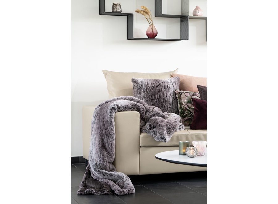 Fur throw 'Fossana' 140 x 200 cm