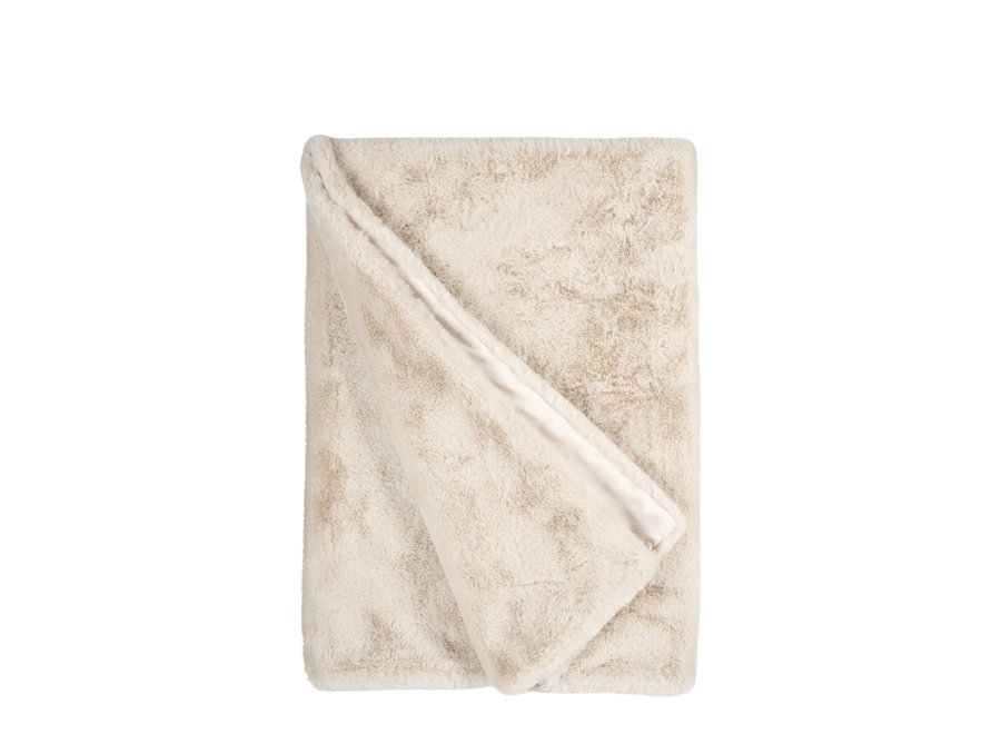 Faux fur plaid 'Guanaco Butter' 140 x 200 cm