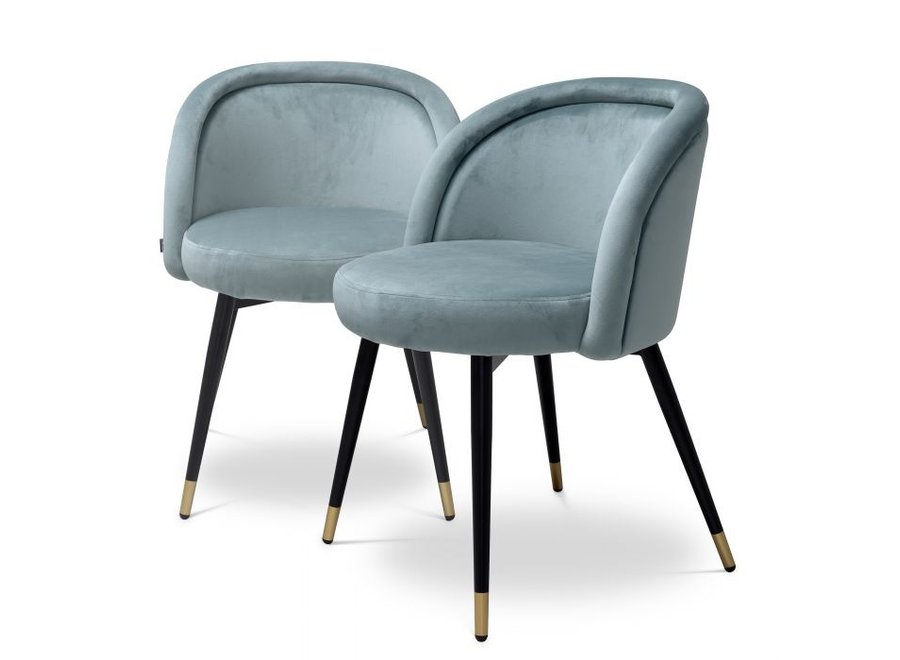 Dining chair Chloé set of 2 - Savona blue velvet