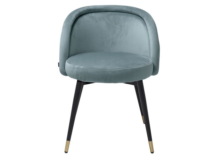 Dining chair 'Chloé' set of 2 - Savona blue velvet