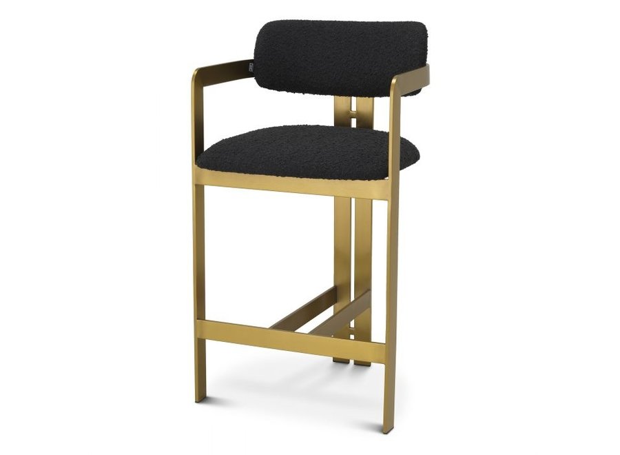 Tabouret de comptoir Donato - Bouclé black