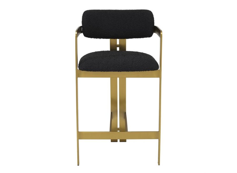 Tabouret de comptoir 'Donato' - Bouclé black