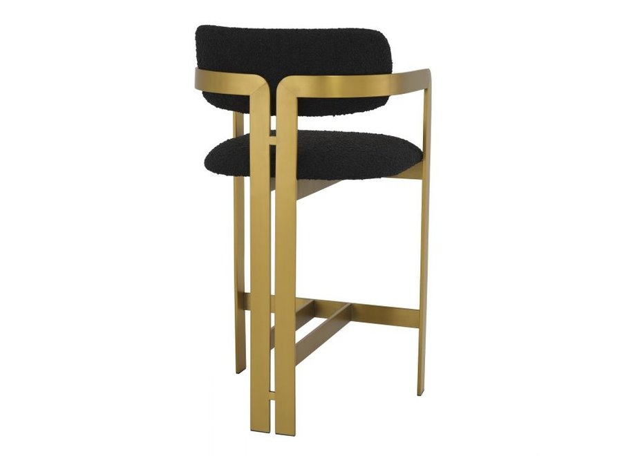 Tabouret de comptoir 'Donato' - Bouclé black