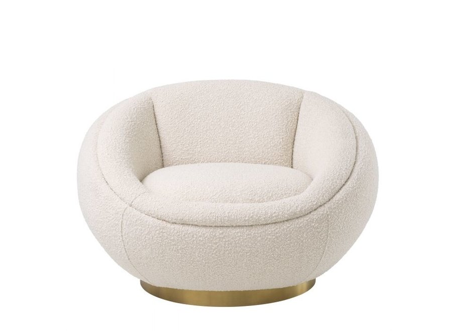 Chaise pivotante 'Bollinger'- Bouclé cream