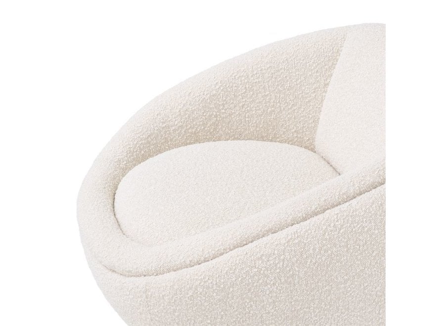 Chaise pivotante 'Bollinger'- Bouclé cream