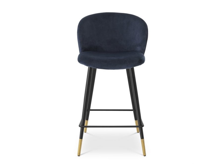 Tabouret de comptoir 'Volante' - Savona midnight blue velvet