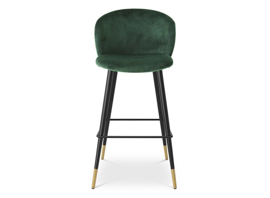 Tabouret de bar 'Volante' - Roche dark green velvet