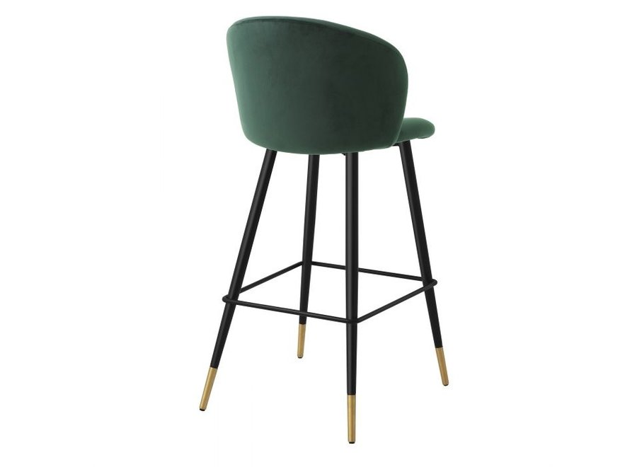 Tabouret de bar 'Volante' - Roche dark green velvet