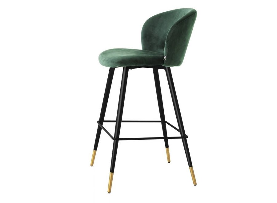 Bar stool 'Volante' - Roche dark green velvet