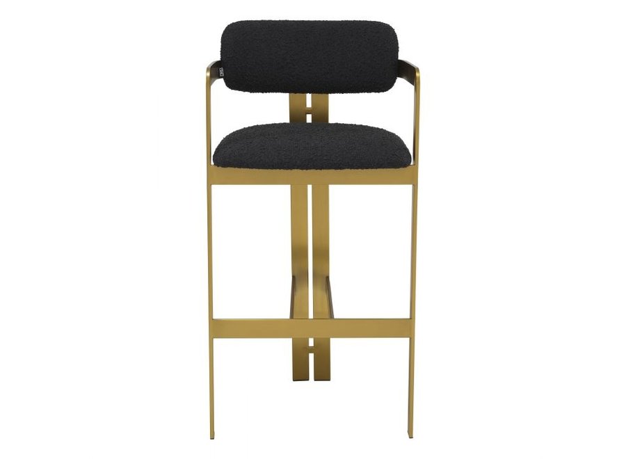 Bar stool 'Donato' - Bouclé black