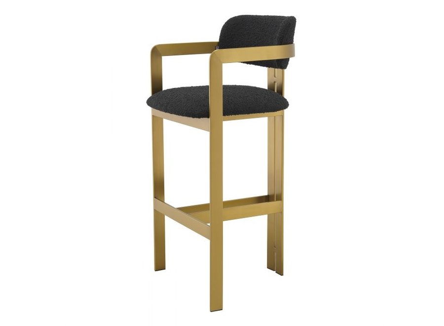 Bar stool 'Donato' - Bouclé black