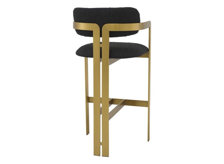 Bar stool 'Donato' - Bouclé black