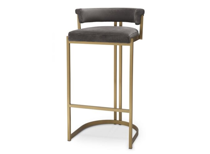 Bar stool Dante - Savona grey velvet