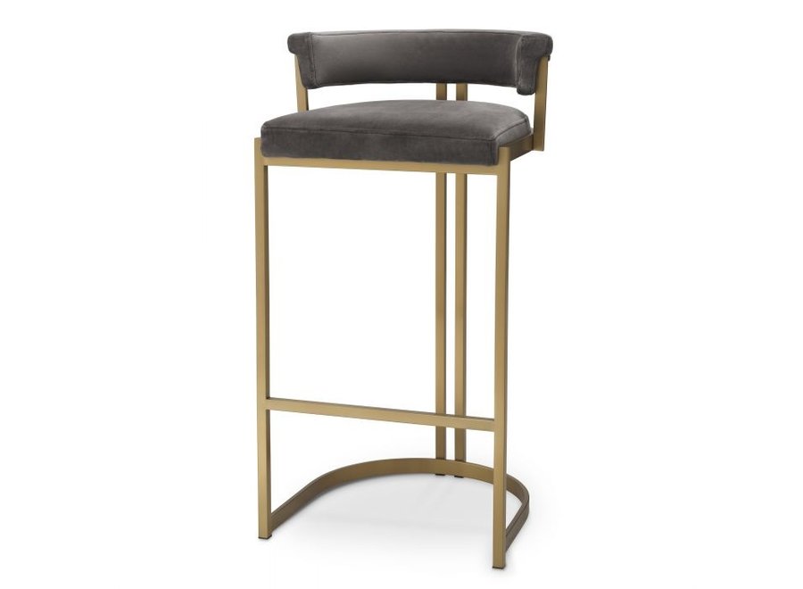 Bar stool 'Dante' - Savona grey velvet