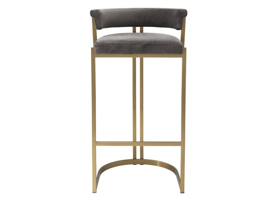 Bar stool 'Dante' - Savona grey velvet