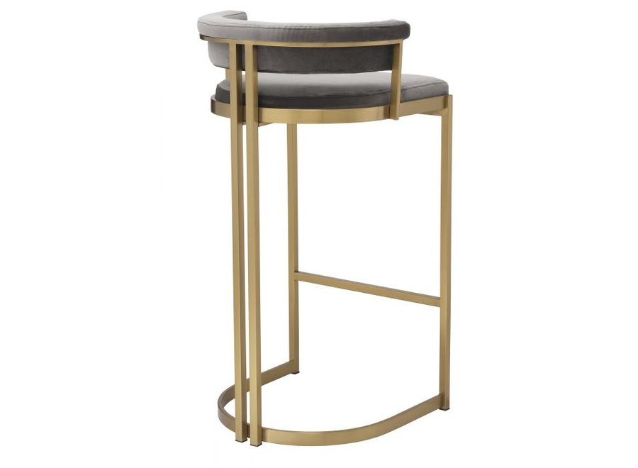 Bar stool 'Dante' - Savona grey velvet