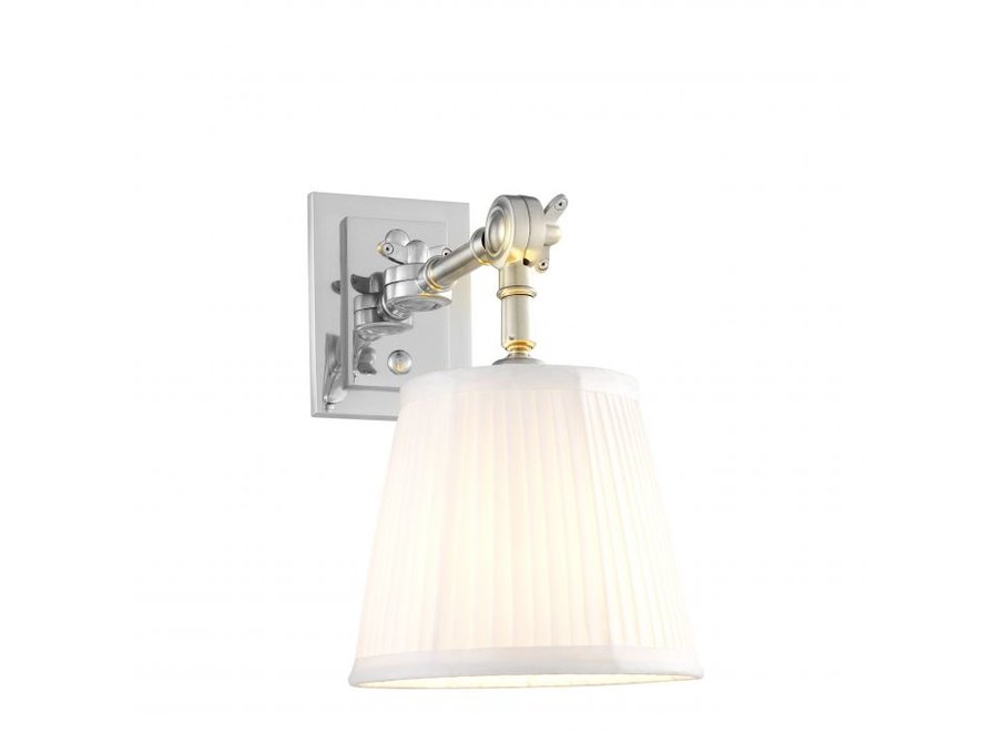 Lampe murale 'Wentworth'  - Singel - Nickel/White