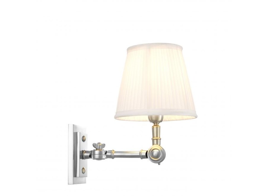 Lampe murale 'Wentworth'  - Singel - Nickel/White