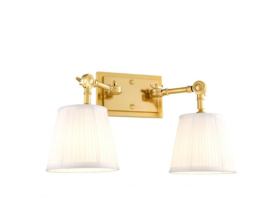 Wall lamp 'Wentworth'  - Double - Gold/White