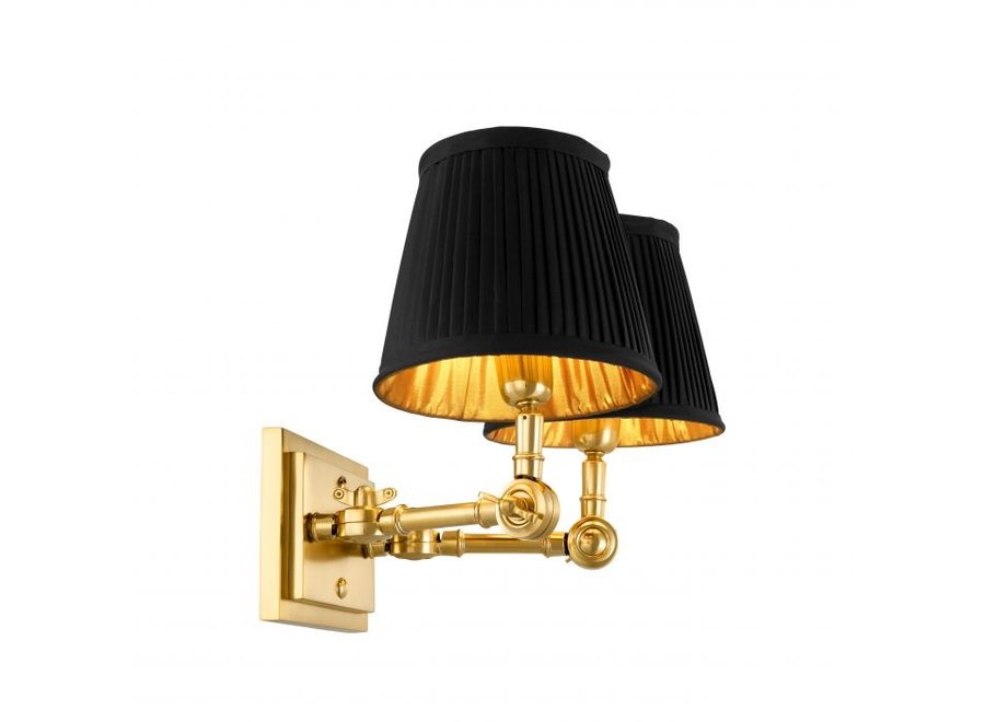 Wall lamp 'Wentworth'  - Double - Gold/Black