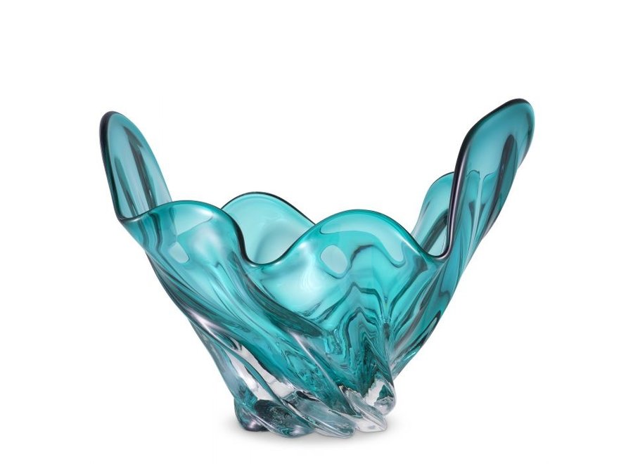 Schale 'Ace', handmade turquoise glass