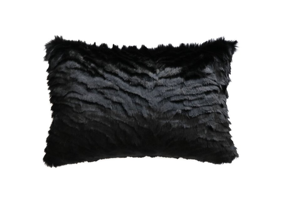 Coussin fourrure 'Black Tiger'