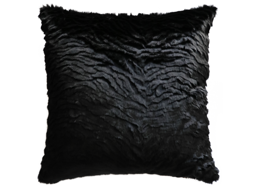 Coussin fourrure 'Black Tiger'