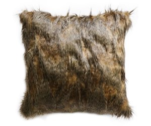 Red faux cheap fur cushions