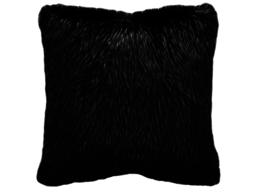 Coussin fourrure 'Ebony Plume'