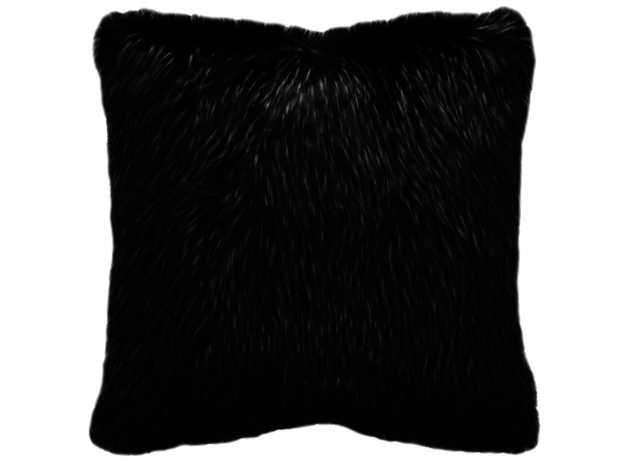 Fur cushion 'Ebony Plume'