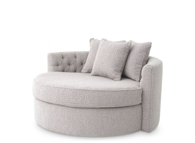 Round Sofa ‘Carlita’ Bouclé grey