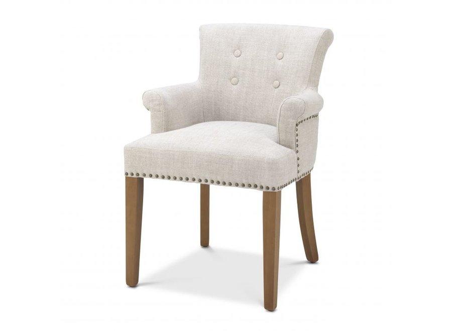 Chaise 'Key Largo' with arm - Off-white linen