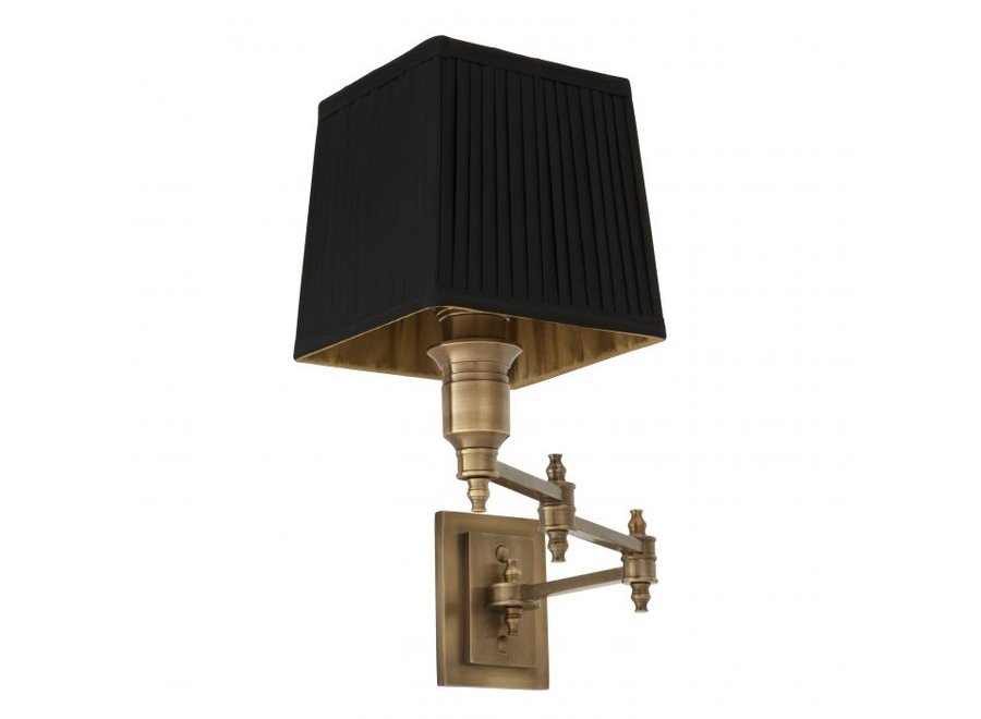 Lampe murale 'Lexington' Swing- Black / Brass