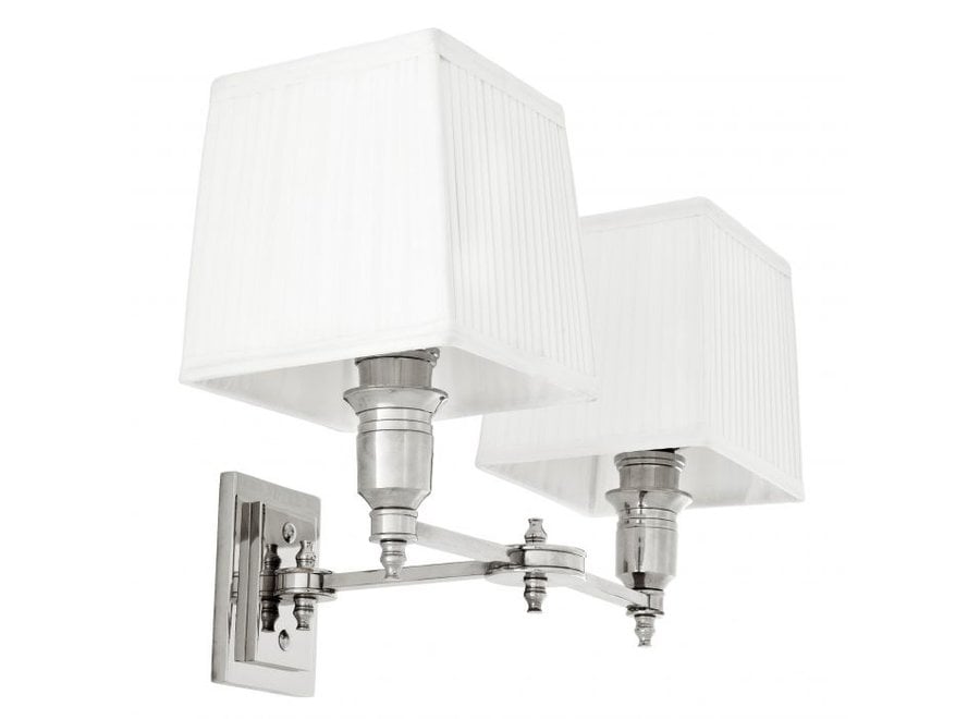 Lampe murale 'Lexington' - Double- Nickel/White