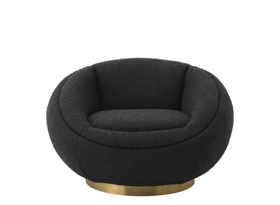 Chaise pivotante 'Bollinger'- Bouclé black