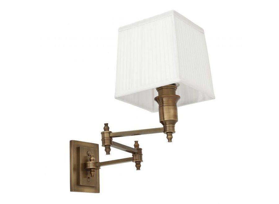 Wall Lamp 'Lexington' Swing - White / Brass