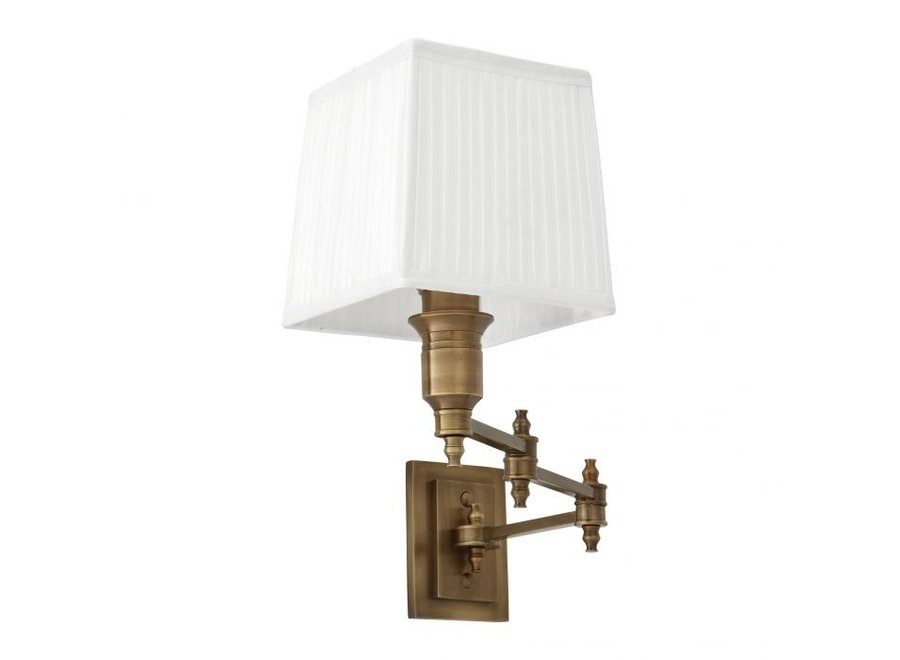 Lampe murale 'Lexington' Swing - White / Brass