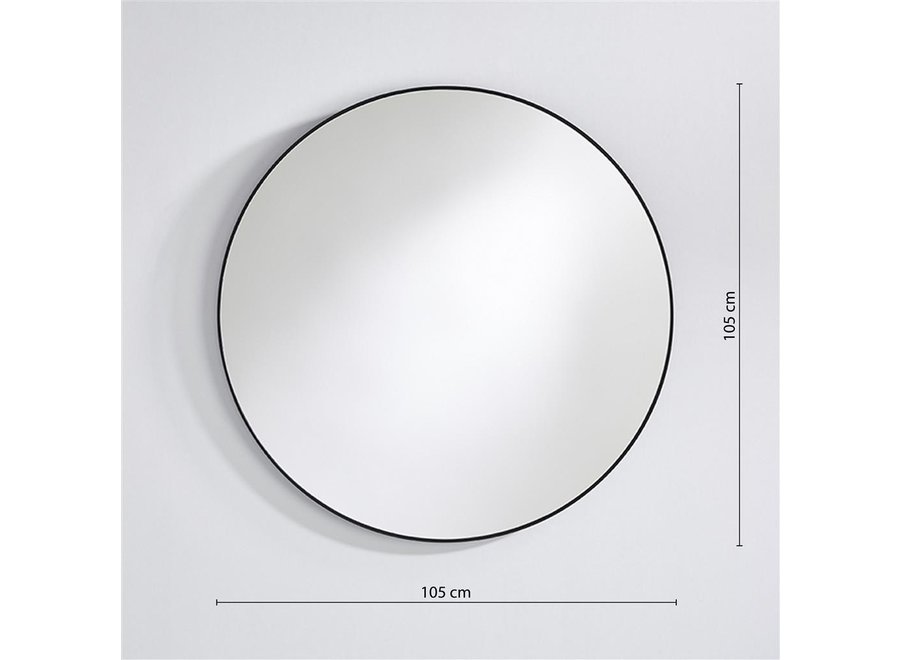 miroir rond 'Hoop' Black L