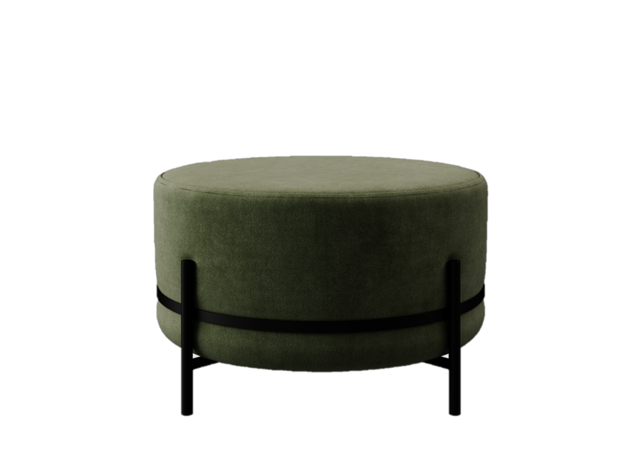 Pouf rond 'Baba' - Paris Fabric Forrest Green