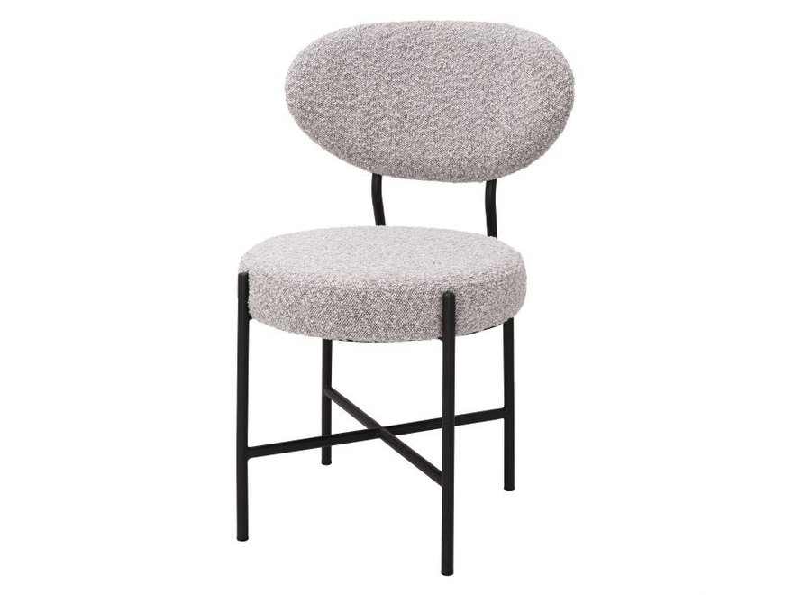 Dining chair 'Vicq' (Set of 2) - Bouclé grey