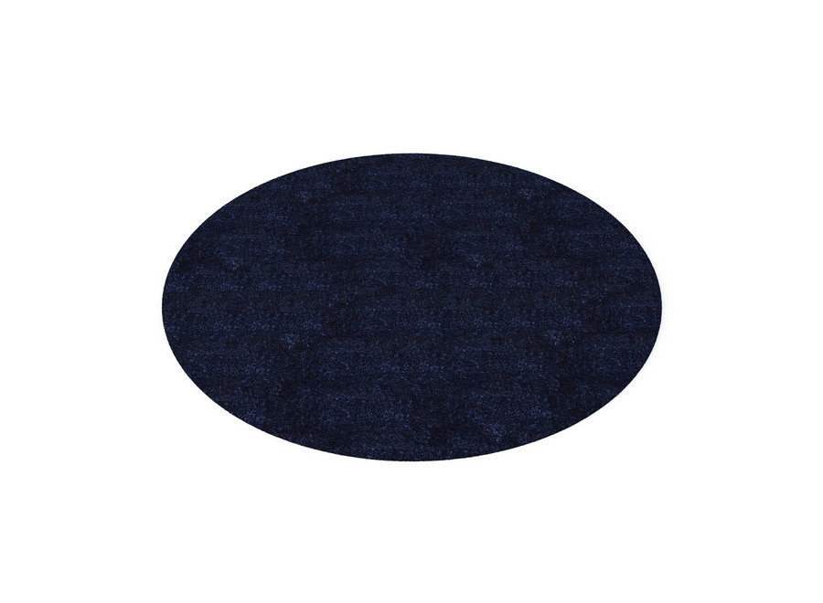 Tapis rond 'Lake' bleu foncé