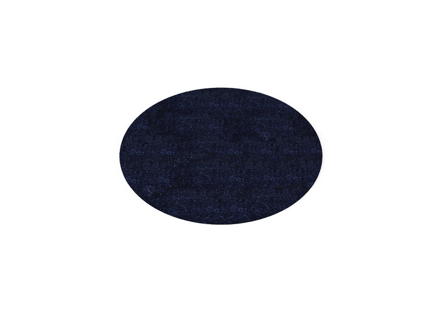 Tapis rond 'Lake' bleu foncé