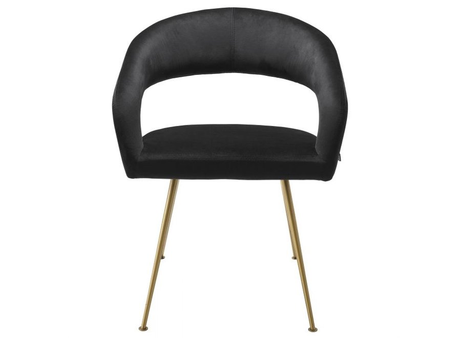 Eetkamerstoel 'Bravo' - Roche black velvet