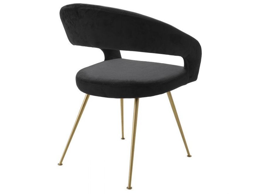 Eetkamerstoel 'Bravo' - Roche black velvet