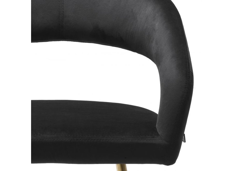 Eetkamerstoel 'Bravo' - Roche black velvet