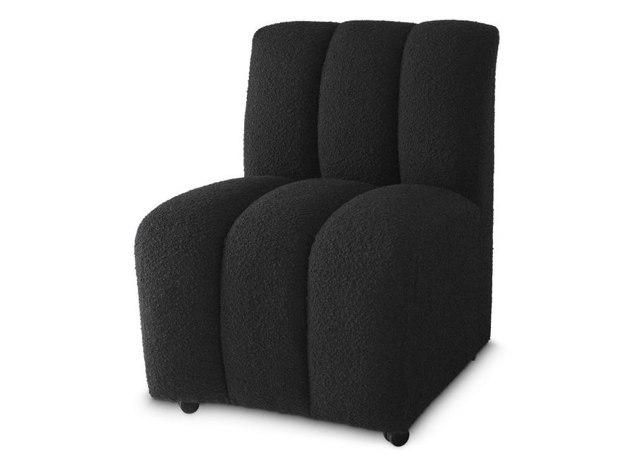 Chaise de salle à manger 'Kelly' - Bouclé black