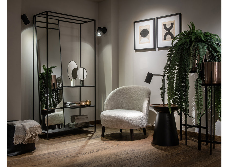 Round Side table 'Mason' - matt black/bronze