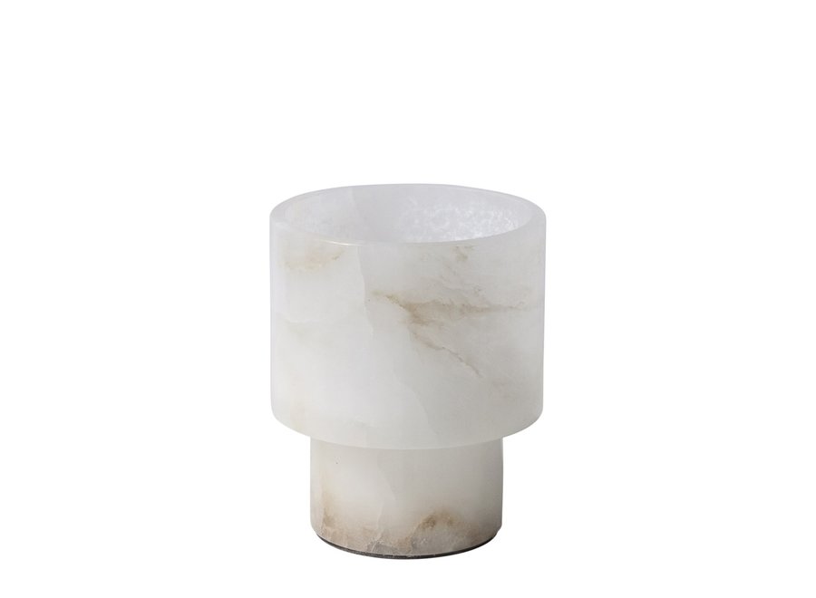 Alabaster tealight 'Lascar' - S - White